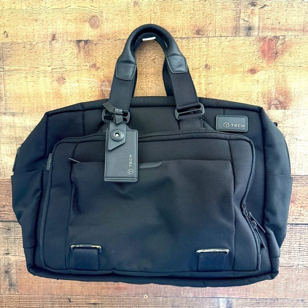 Tumi T-Tech Network T-Pass Expandable Solid Nylon Messenger Briefcase Bag